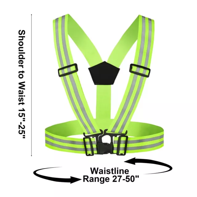 REFLECTIVE VEST RUNNING Gear, 2Pack, High Visibility Adjustable Safety ...