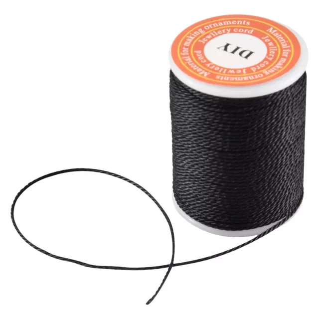 Roll Black Waxed Cotton Necklace Beads Cord String 1mm HOT C8J72098