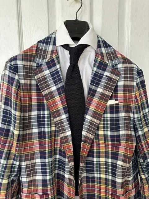 NWOT Polo Ralph Lauren Madras Plaid Sport Coat Size M