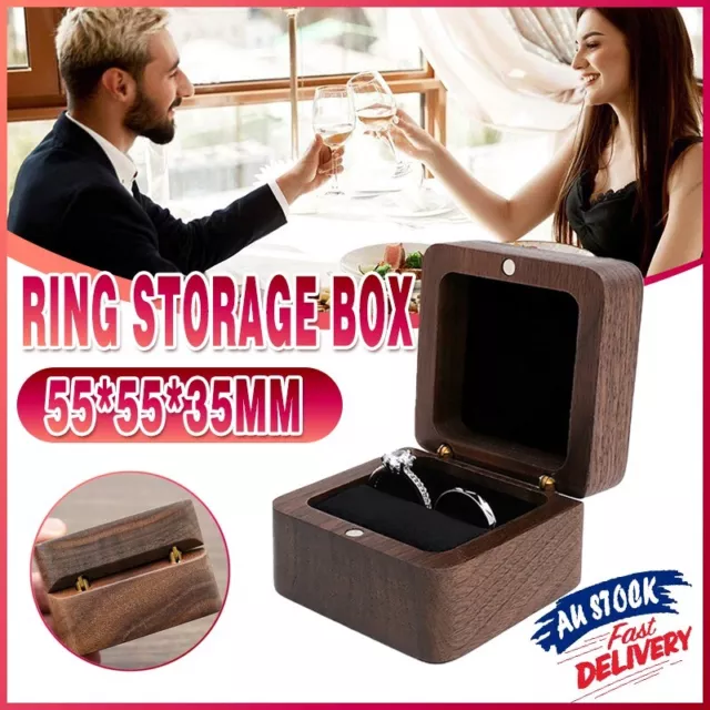 Ring Storage Box Wooden Box Jewelry Display Proposal Engagement Wedding Ceremony