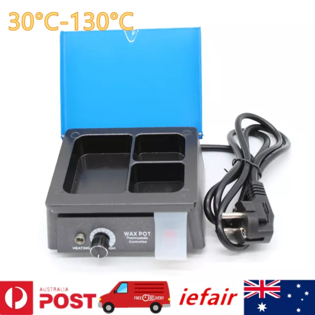 Dental Lab Wax Heater Pot 3 Well Paraffin Warmer Melting Dipping Machine 30-130℃