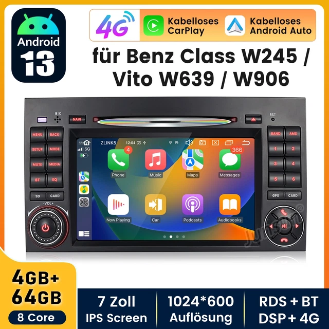AUTORADIO GPS FÜR Mercedes Benz A/B Klasse Sprinter Viano Vito W639 Android 13.0 EUR 119,99