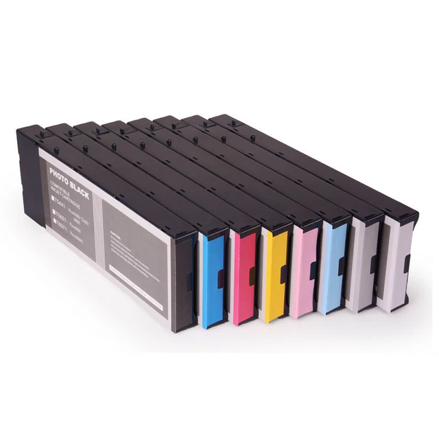 Juego de 5 cartuchos de tinta compatibles para Epson Stylus Pro 7600 220 ml/pc