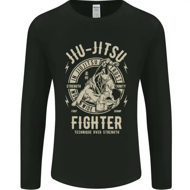 T-shirt da uomo Jiu Jitsu Fighter arti marziali miste MMA a maniche lunghe