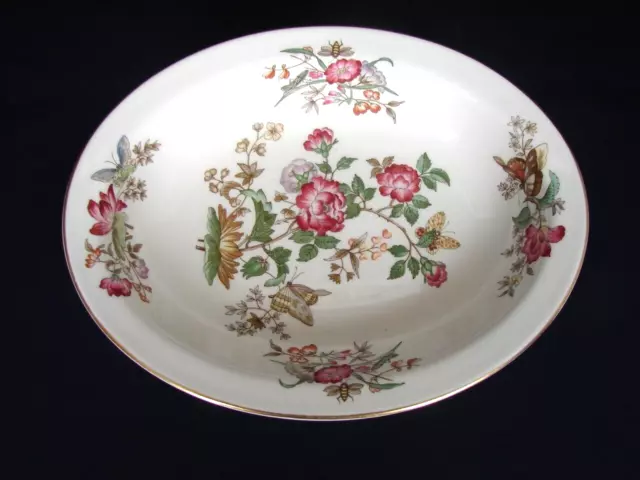 Vintage Wedgwood CHARNWOOD 9-7/8" x 7-1/2" Oval Vegetable Bowl Gold Trim