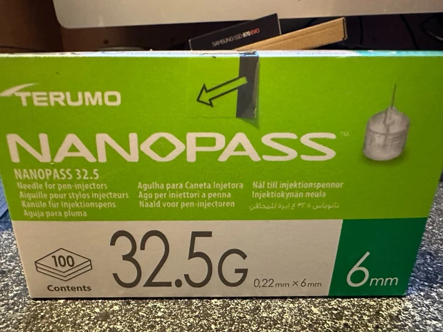 200 Terumo Nanopass 6mm Insulin Pen Nadeln 2 Pack a 100
