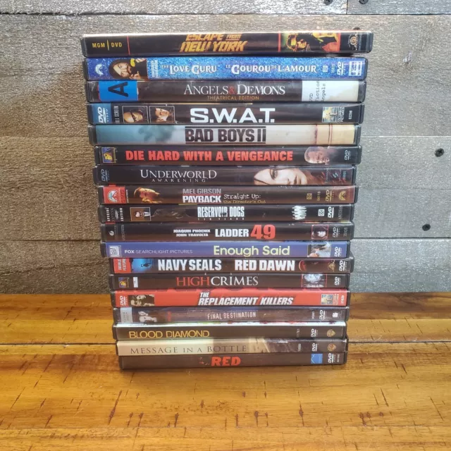 Large Lot of 18 DVDS Escape From New York S.W.A.T Bad Boys 2 Movies