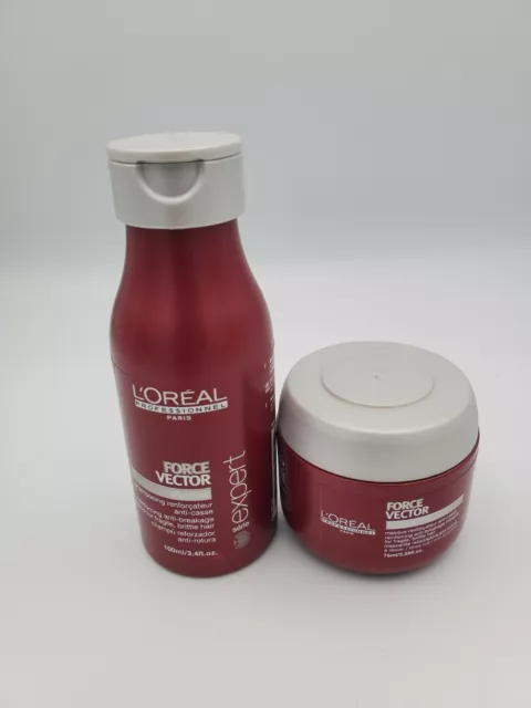 L'OREAL Professional Force Vector Glycocell Shampoo 3.4oz & Masque 2.55oz
