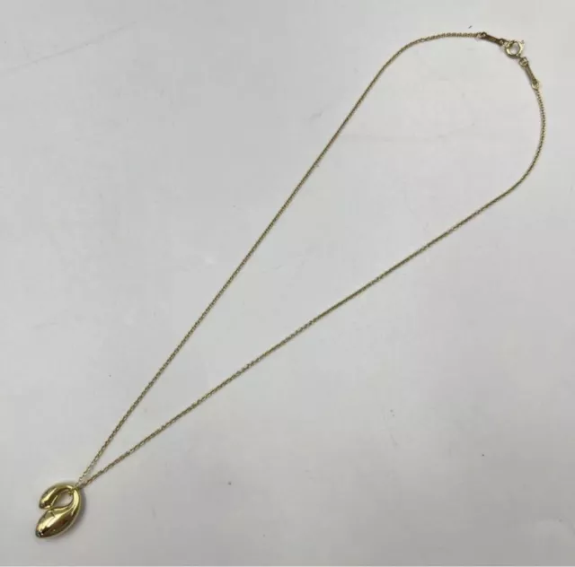 TiffanyCo.'s Large Double Teardrop Yellow Gold Necklace chain 40cm Used 3