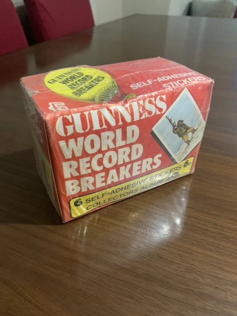 World Record Sticker Stack FKS GUINNESS WORLD RECORD BREAKERS 1980 Rare FULL UNOPENED Sticker Box ...