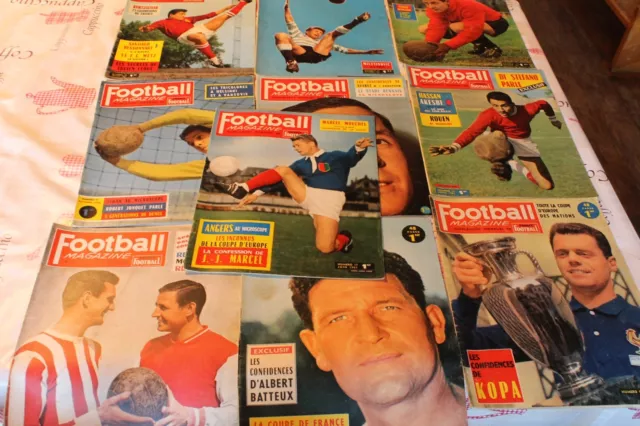 Lot de 10 Football Magazine de 1960 1961 suplèment france football