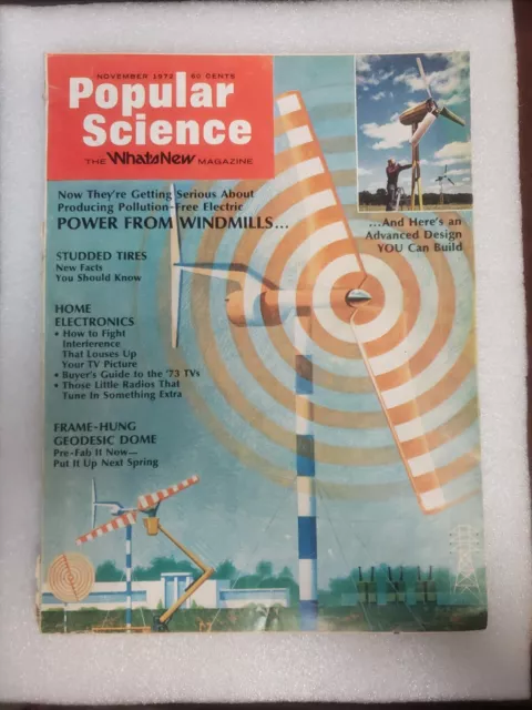 1972 November Popular Science Magazine Power From Windmills (MH362)
