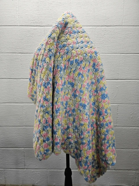 Handmade Crocheted Multicolor blanket Quilt 46x46