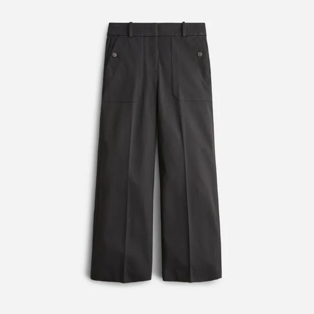New J CREW Black Tall Sydney Wide Leg Pant in Bi-Stretch Cotton Sz 14 Tall
