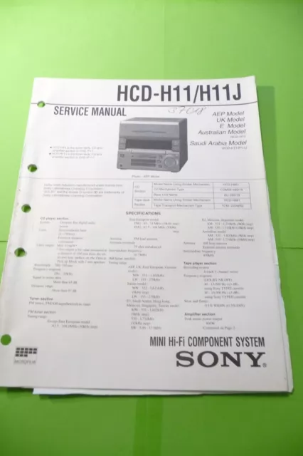 Service Manual-Anleitung für Sony HCD-H11  ,ORIGINAL !