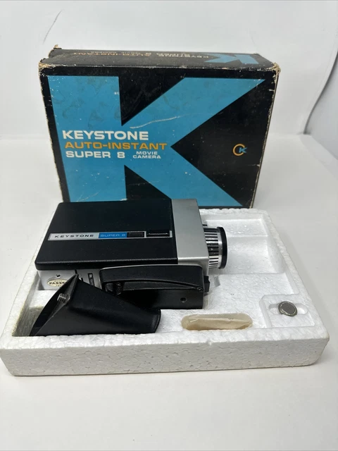 Cámara de cine vintage Keystone eléctrica Super 8 con zoom reflejo 3 K-614 con caja