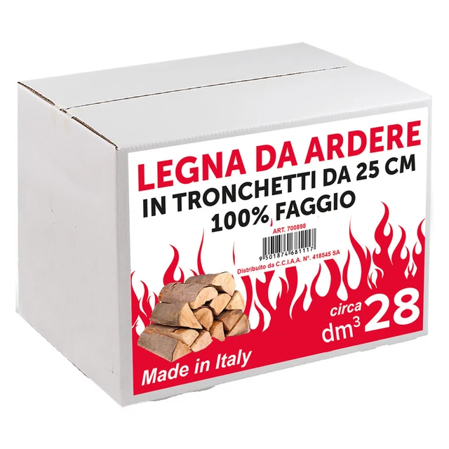 2913131 LEGNA DA ARDERE 28 decimetri cubi - in scatola