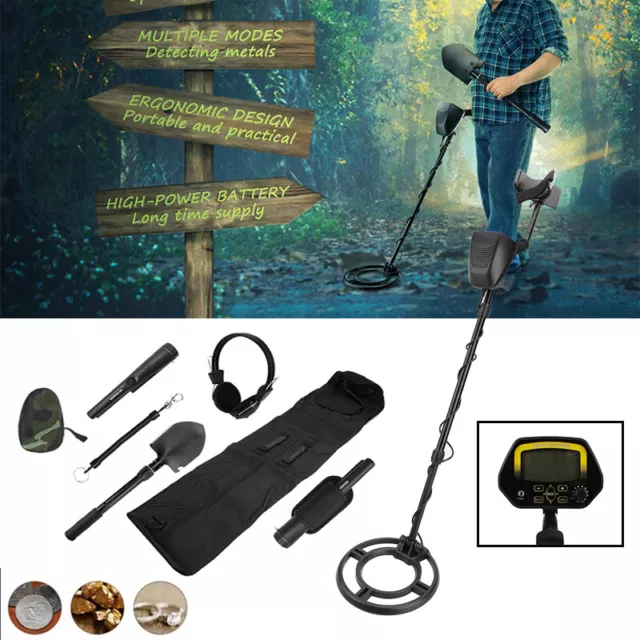 350MM Deep Sensitive Metal Detector Set LCD Display Treasure Hunter Gold Digger