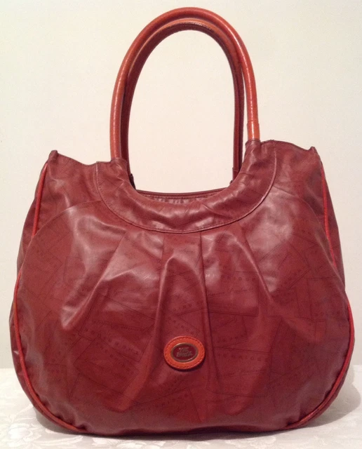 Sac à Main Vintage THE BRIDGE En Cuir Véritable - Marron - Style Bandoulière - Occasion Très Bon état