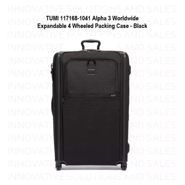 TUMI 117168-1041 Alpha 3 Worldwide Expandable 4 Wheeled Packing Case - Black