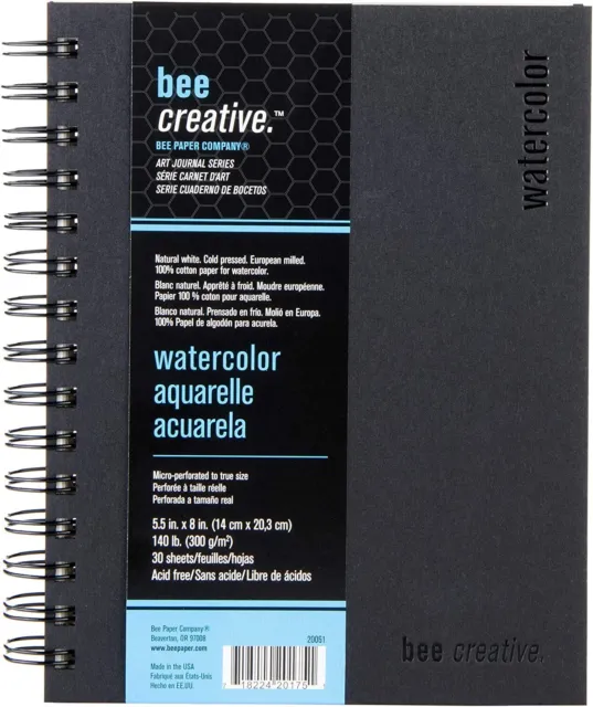 Bee Paper Company BEE-20061 Watercolor Journal, 5-1/2-inch x 8-inch, 30 Sheet