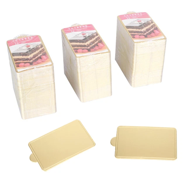 300Pcs Gold Rectangular Mousse Cake Dessert Board Base Cardboard Baking Tools