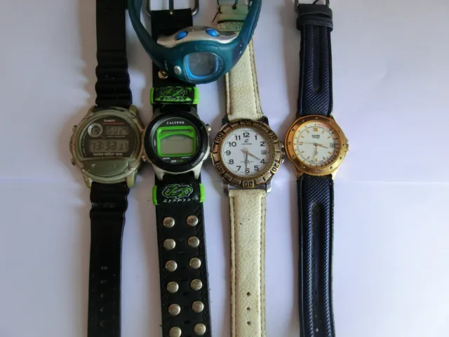 Lote De 5 Relojes Casio Racer Y Calypso No Testado Para Reparar Lote Watches