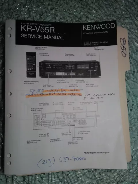 Kenwood KR-V55R service manual original repair book stereo receiver tuner radio