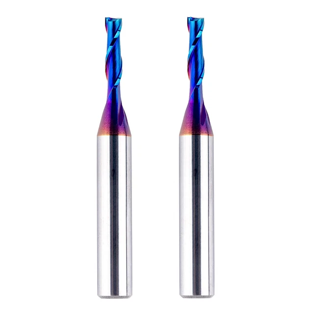 2Pcs Upcut 1/8Inch Cutter Spiral CNC Router Bits Milling Bit 1Inch Cutting Lengt