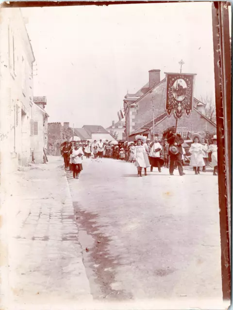 France, Mehun-sur-Yèvre, cérémonie, fête religieuse Vintage silver print,  Tir