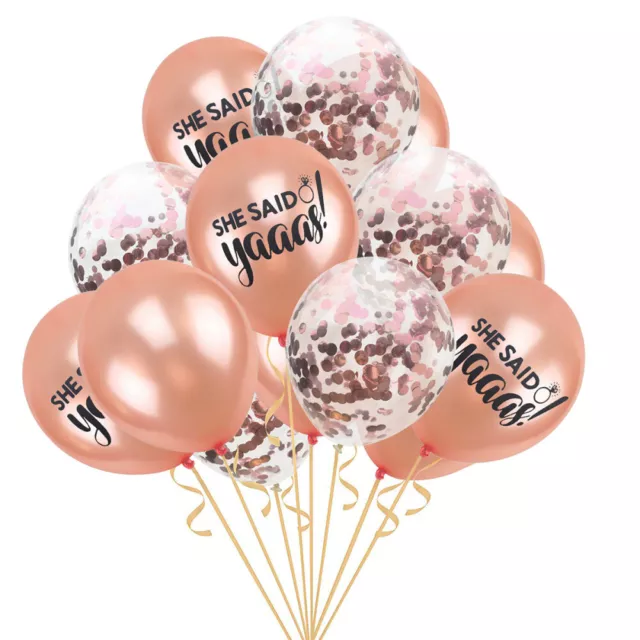 15 Pcs Rose Gold Wedding Decorations Bachelor Party Supplies Latex Balloons