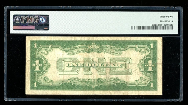 DBR 1928 $1 Silver Fr. 1600 AA Block PMG 25 Serial A11144946A 2