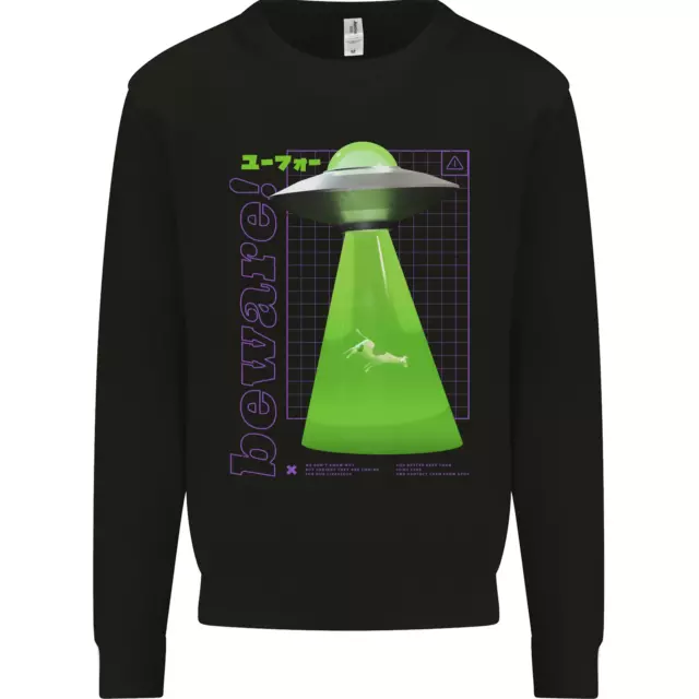 Alien Abducted Cow UFO Farmer Farming Mens Sweatshirt Jumper