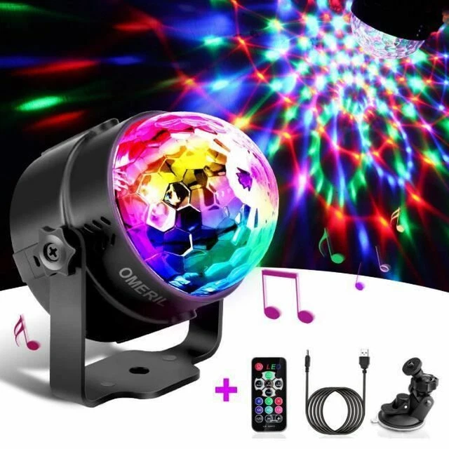 Boules Disco USB 2 Pièces - Effets Lumière RGB 7 Couleurs Avec Télécommande