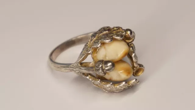 Ring Silber 835 Grandel Größe 59 Vintage Jagd Schmuck