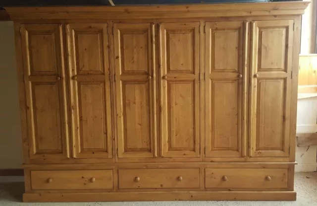 New Solid Wood Pine Extra Large Wardrobe With Shelves & Drawers * Made To Order*