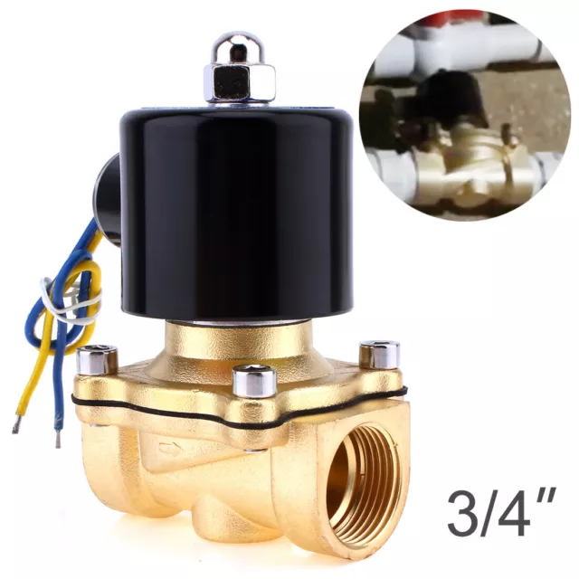 Solenoid Valve DC 12V 3/4" NPT N/C Brass Electric for Water Oil Air Gas Fuels