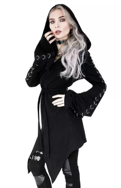 Gothic Pagan Witchy Hoodie Sweater Jacke Kapuze Restyle D-Ringe L XXL XXXL