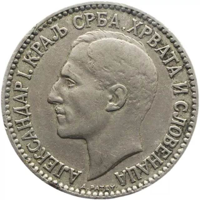 1925 1 Dinar Yugoslavia Coin Aleksandar I Poissy Mint (MO1936-)