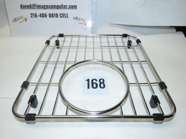 Elkay 11-1/2" Stainless Steel Basin Rack LKOBG1616SS Grid w/ Rubber Feet