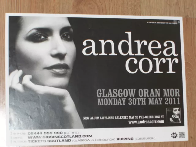 Andrea Corr concert poster — Glasgow 2011 music band show tour - gig memorabilia