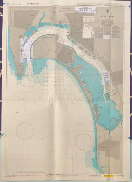 Admiralty 897 US-West Coast California San Diego Bay Vintage Map Antique Charts