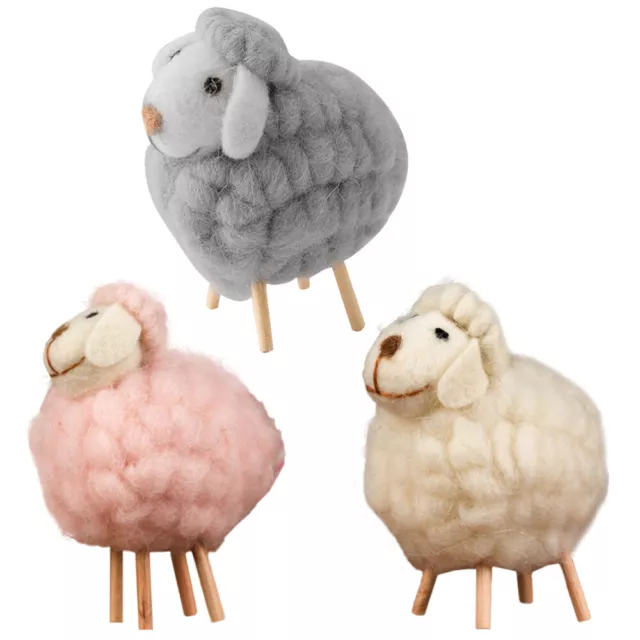 3 Pcs Feutre De Laine Enfant Décors Petits Moutons Décoration Animale Bureau 2