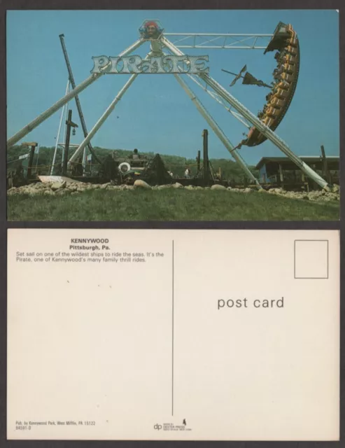 Old Pennsylvania Postcard - Kennywood - Pirate, Amusement Park Ride