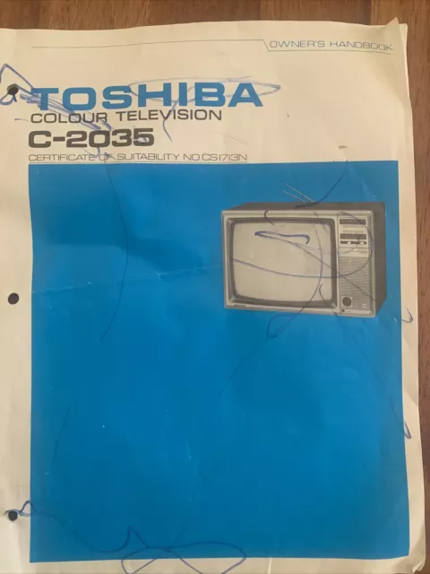 User Manual For Toshiba Colour Television C-2035