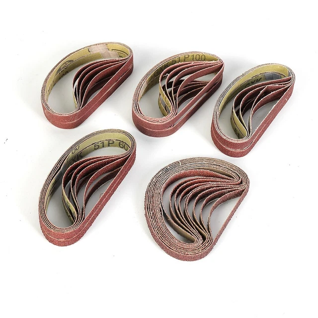 50pcs/set Alumina Abrasive Sanding Belts 330 * 10mm Annular Abrasive Belt Tools