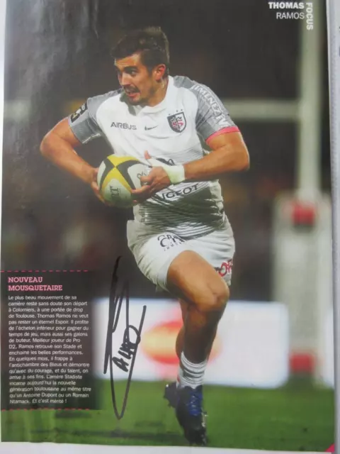 Autographe Thomas Ramos sur decoupe magazine Rugby 4