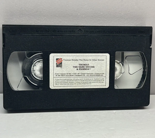 THOMAS THE TANK Engine Friends Thomas Breaks the Rules VHS Video Tape Only Train £8.29 PicClick UK