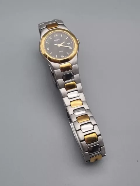 TISSOT Armbanduhr, PRX / P540, vergoldet, Quarz, analog, schwarz gold, Schweiz