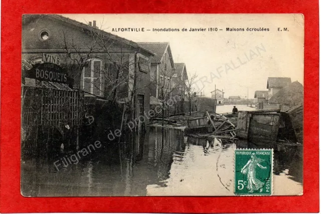 cpa 94 ALFORTVILLE - January 1910 Floods - Collapsed Houses